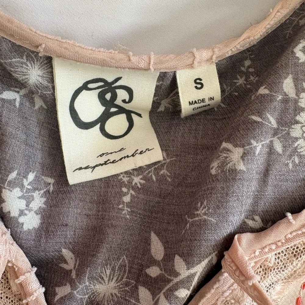 Small Pink One September Anthropologie Anwen Boho Peasant Dress - Picture 7 of 16